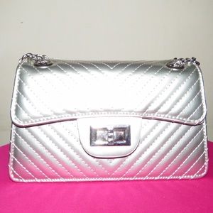 Silver Metallic Crossbody
